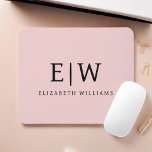 Blush Dusty Pink Girly Script Monogram Name Modern Mouse Pad<br><div class="desc">Blush Dusty Pink Monogram Add Your Own Name Mousepad (Mouse Pad). This makes the perfect sweet 16 birthday,  wedding,  bridal shower,  anniversary,  baby shower or bachelorette party gift for someone that loves glam luxury and chic styles.</div>