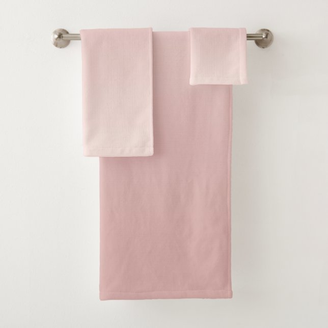 Blush Dusty Pink Gradient Bath Towel Set (Insitu)