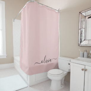 Blush Dusty Pink Modern Script Girly Monogram Name
