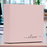 Blush Dusty Pink Modern Script Girly Monogram Name Binder<br><div class="desc">Blush Dusty Pink simple  Script Monogram Name Binder. This makes the perfect sweet 16 birthday,  wedding,  bridal shower,  anniversary,  baby shower or bachelorette party gift for someone that loves glam luxury and chic styles.</div>