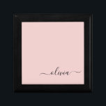 Blush Dusty Pink Modern Script Girly Monogram Name Gift Box<br><div class="desc">Blush Dusty Pink Simple script Monogram Name Jewellery Keepsake Box. This makes the perfect graduation,  birthday,  wedding,  bridal shower,  anniversary,  baby shower or bachelorette party gift for someone that loves glam luxury and chic styles.</div>