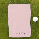 Blush Dusty Pink Modern Script Girly Monogram Name Golf Towel<br><div class="desc">Blush Dusty Pink Monogram Name Golf Towel. This makes the perfect sweet 16 birthday,  wedding,  bridal shower,  anniversary,  baby shower or bachelorette party gift for someone that loves glam luxury and chic styles.</div>