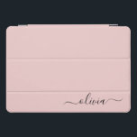 Blush Dusty Pink Modern Script Girly Monogram Name iPad Pro Cover<br><div class="desc">Blush Dusty Pink Simple Script Monogram Name Laptop Case. This makes the perfect sweet 16 birthday,  wedding,  bridal shower,  anniversary,  baby shower or bachelorette party gift for someone that loves glam luxury and chic styles.</div>