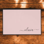 Blush Dusty Pink Modern Script Girly Monogram Name Laminated Place Mat<br><div class="desc">Blush Dusty Pink Simple Script Monogram Name Place Mats. This makes the perfect graduation,  birthday,  wedding,  bridal shower,  anniversary,  baby shower or bachelorette party gift for someone that loves glam luxury and chic styles.</div>