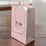 Blush Dusty Pink Modern Script Girly Monogram Name Small Gift Bag<br><div class="desc">Blush Dusty Pink Simple Script Monogram Name Gift Bag. This makes the perfect sweet 16 birthday,  wedding,  bridal shower,  anniversary,  baby shower or bachelorette party gift bag for someone that loves glam luxury and chic styles.</div>