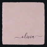 Blush Dusty Pink Modern Script Girly Monogram Name Trivet<br><div class="desc">Blush Dusty Pink Simple Script Monogram Name Stone Trivet. This makes the perfect graduation,  birthday,  wedding,  bridal shower,  anniversary,  baby shower or bachelorette party gift for someone that loves glam luxury and chic styles.</div>