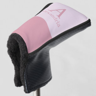 Blush Dusty Pink Monogram Initial Name Golf Head Cover