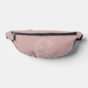 Blush Dusty Pink Monogram Name Girl's Script Fanny Pack