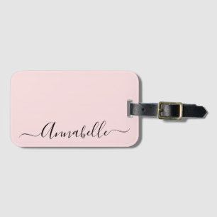 Blush Dusty Pink Personalized Name Luggage Tag