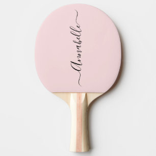 Blush Dusty Pink Personalized Name Ping Pong Paddle
