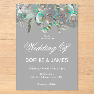 Blush Dusty Rose Boho Acrylic Wedding Invitations