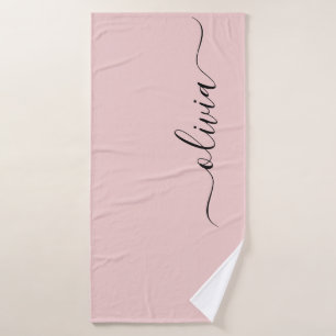 Blush Dusty rose moderne Script Girl Monogramme No