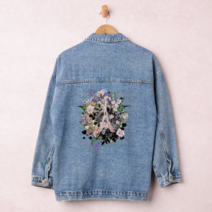 Blush Eiffel Tower Collage Denim Jacket