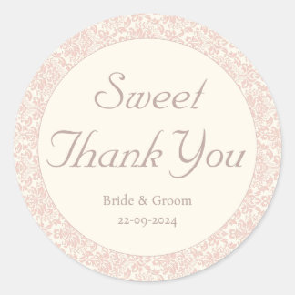 Blush Elegance Classic Round Sticker