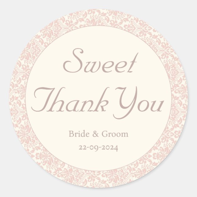 Blush Elegance Classic Round Sticker (Front)