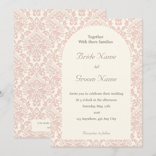 Blush Elegance Invitation (Front/Back)