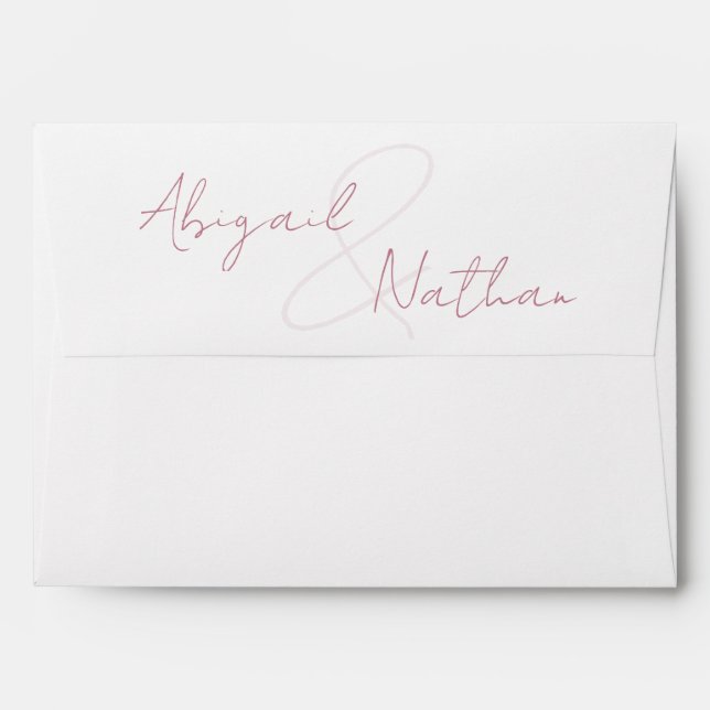 Blush Elegant & Minimal | Modern & Simple Wedding Envelope (Back (Top Flap))