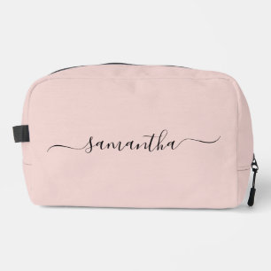 Blush Elegant Swash Signature Name Dopp Kit