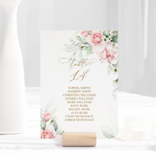 Blush & Eucalyptus Table Number 14 Seating Chart