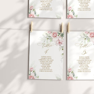 Blush & Eucalyptus Table Number 4 Seating Chart