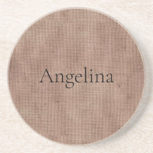 Blush Faux Linen (linen look)  Coaster
