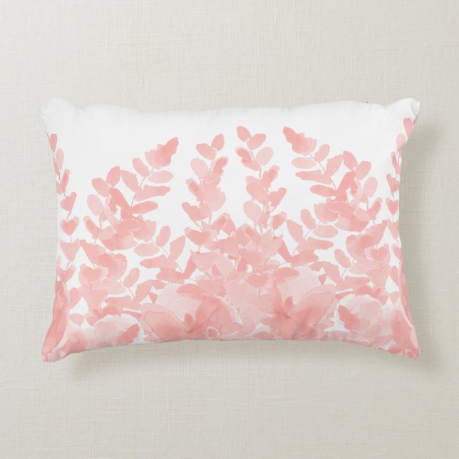 Blush Fern Design for Natural Home Accent Pillow (Front)