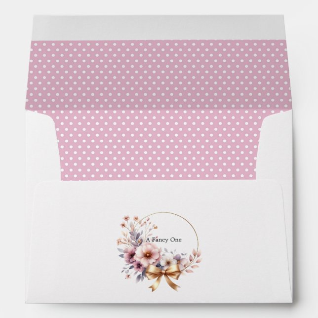 Blush Floral "A Fancy One" 1st Birthday Party Envelope (Back (Bottom))