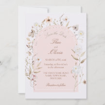 Blush Floral Arch Wedding Invitation Template