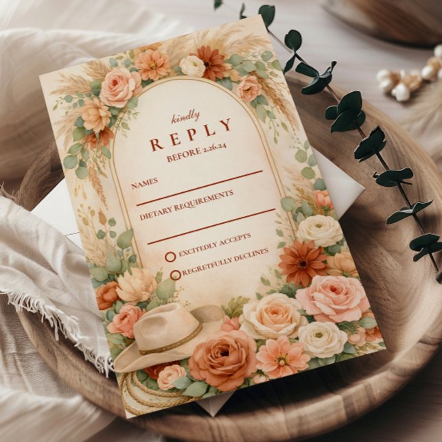 Blush Floral Arch Wedding RSVP Card (Creator Uploaded)