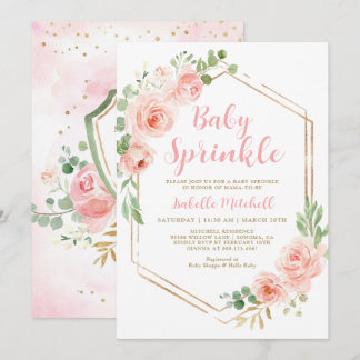 Blush Floral Baby Sprinkle Invitation