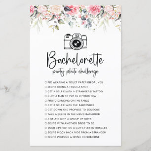 Blush Floral   Bachelorette Photo Challenge Game