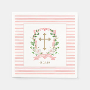 Blush Floral Baptism Napkin
