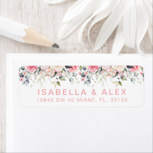 Blush Floral   Beautiful Return Shipping Label