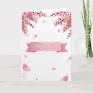 Blush Floral Birthday Wish Card