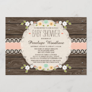 BLUSH FLORAL BOHO BABY SHOWER INVITATIONS