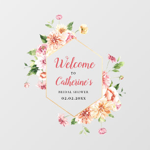 Blush Floral Bridal Shower Acrylic Welcome Sign