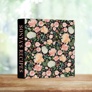 Blush Floral Bridal Shower Recipe Binder