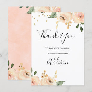 Blush Floral Bride Carte de remerciements