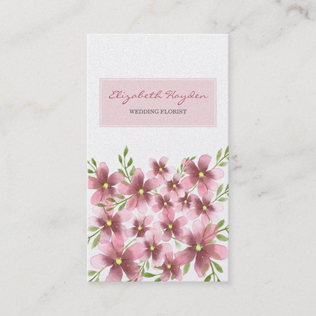 Blush Floral Business Cards (Front)