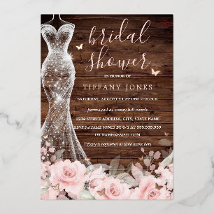 Blush Floral Butterfly Dress Rustic Bridal Shower 