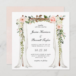 Blush Floral Canopy Wedding Invitation