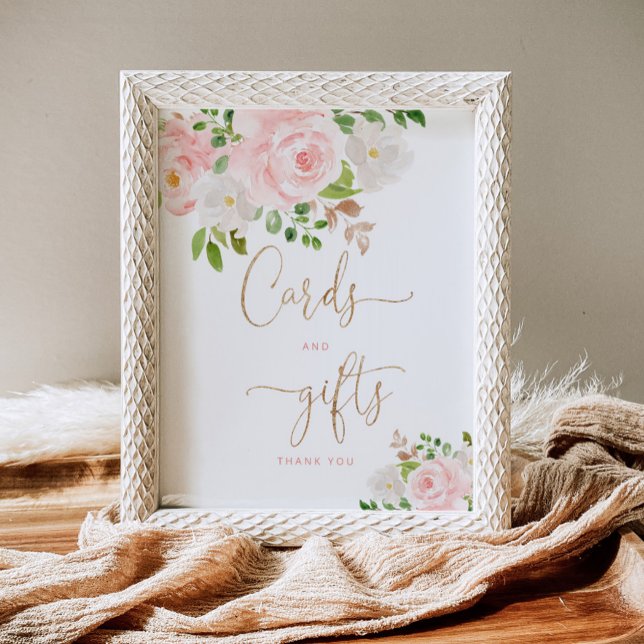 Blush floral Cards and gifts  Poster (Creator Uploaded)