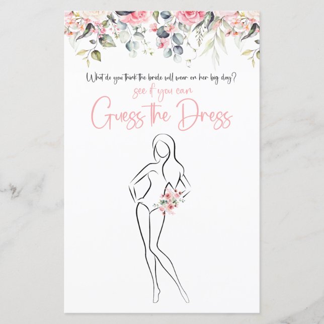 Blush Floral | Carte de jeu Devinez la robe (Devant)