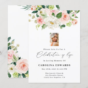 Blush Floral Célébration Des Invitations À Vie