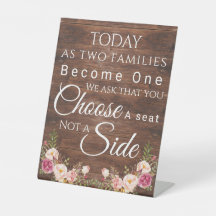 Blush Floral Choose a Seat Poster Pedestal Sign