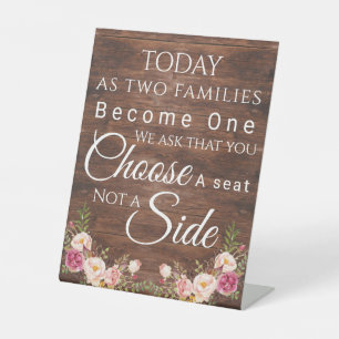 Blush Floral Choose a Seat  Poster Pedestal Sign