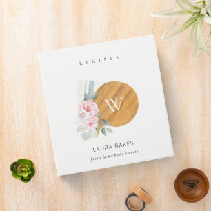 Blush Floral Chopping Board Napkin Catering Recipe Binder