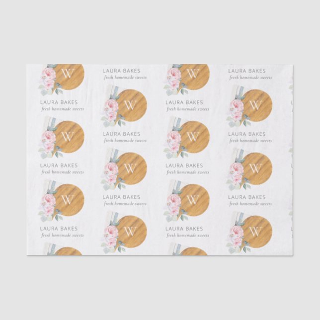 Blush Floral Chopping Board Napkin Catering Tissue Paper (Front)