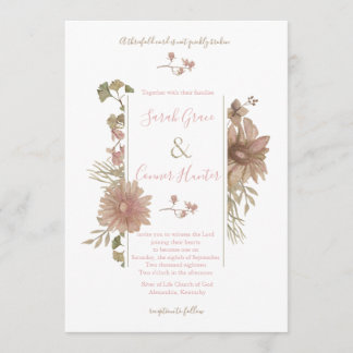 Blush Floral Christian Faire-part de mariage
