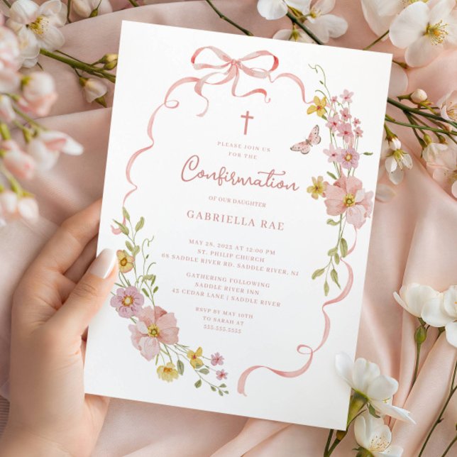 Blush Floral Confirmation Invitation (Creator Uploaded)